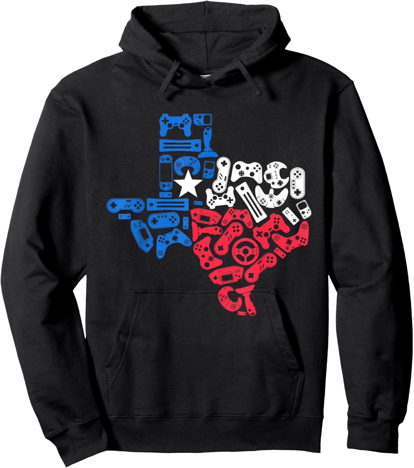 Boys Video Game Texas State Flag Map Gamer Men Kids Hoodie - Hoodie | Black
