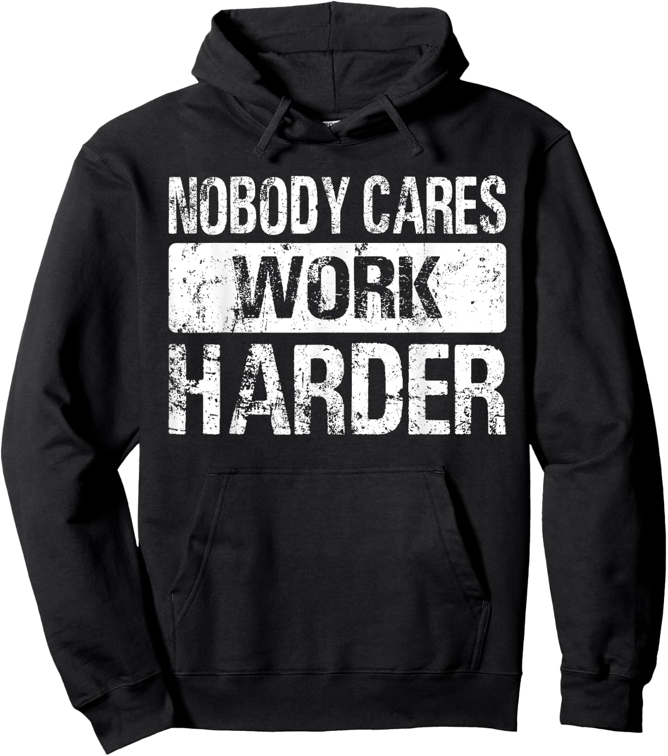 Nobody Cares Work Harder - Gym Fitness Workout Motivation Hoodie - Hoodie | Black