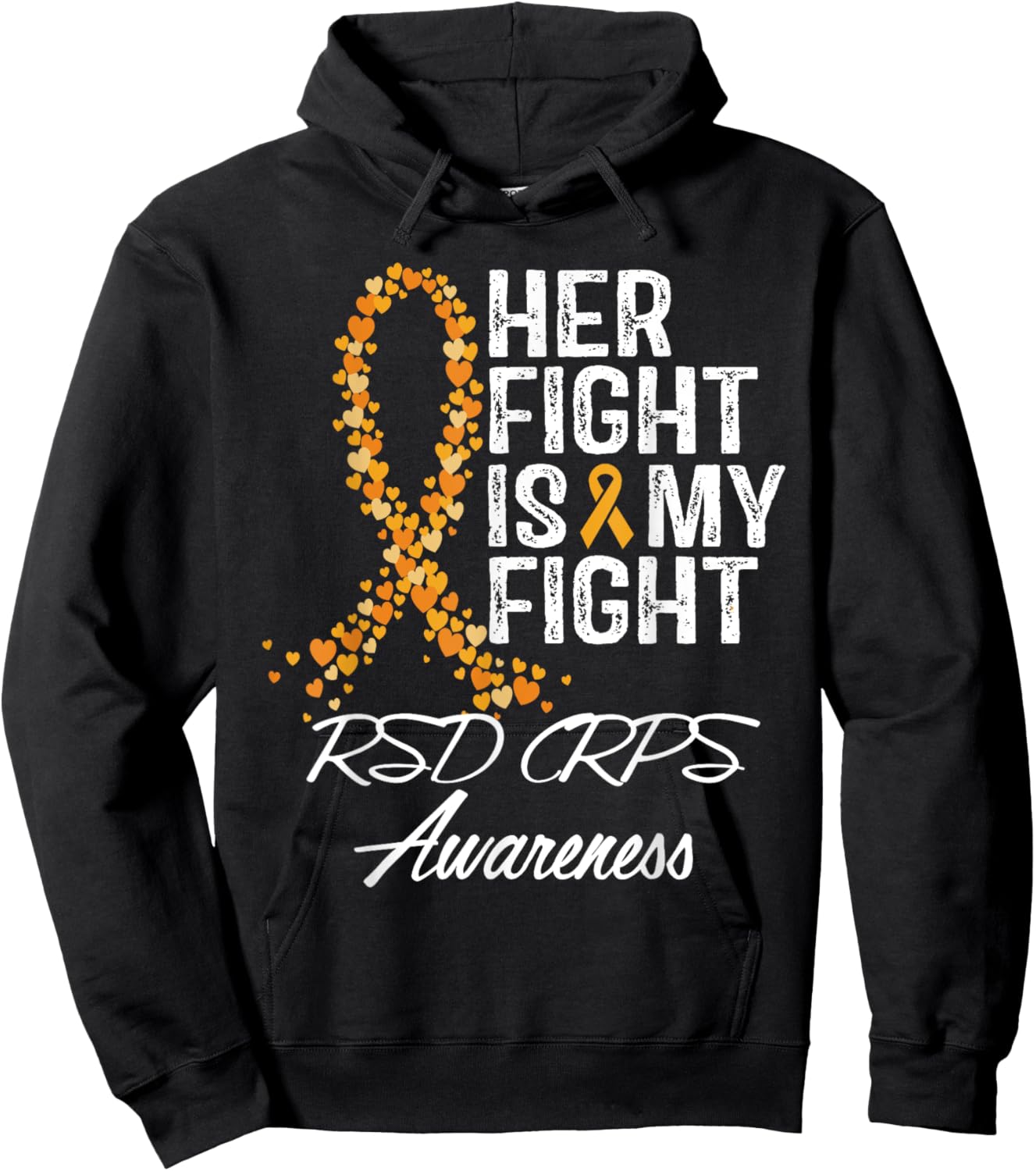 RSD CRPS Awareness Her Fight Is My Warrior Fighter Support Hoodie - Hoodie | Black