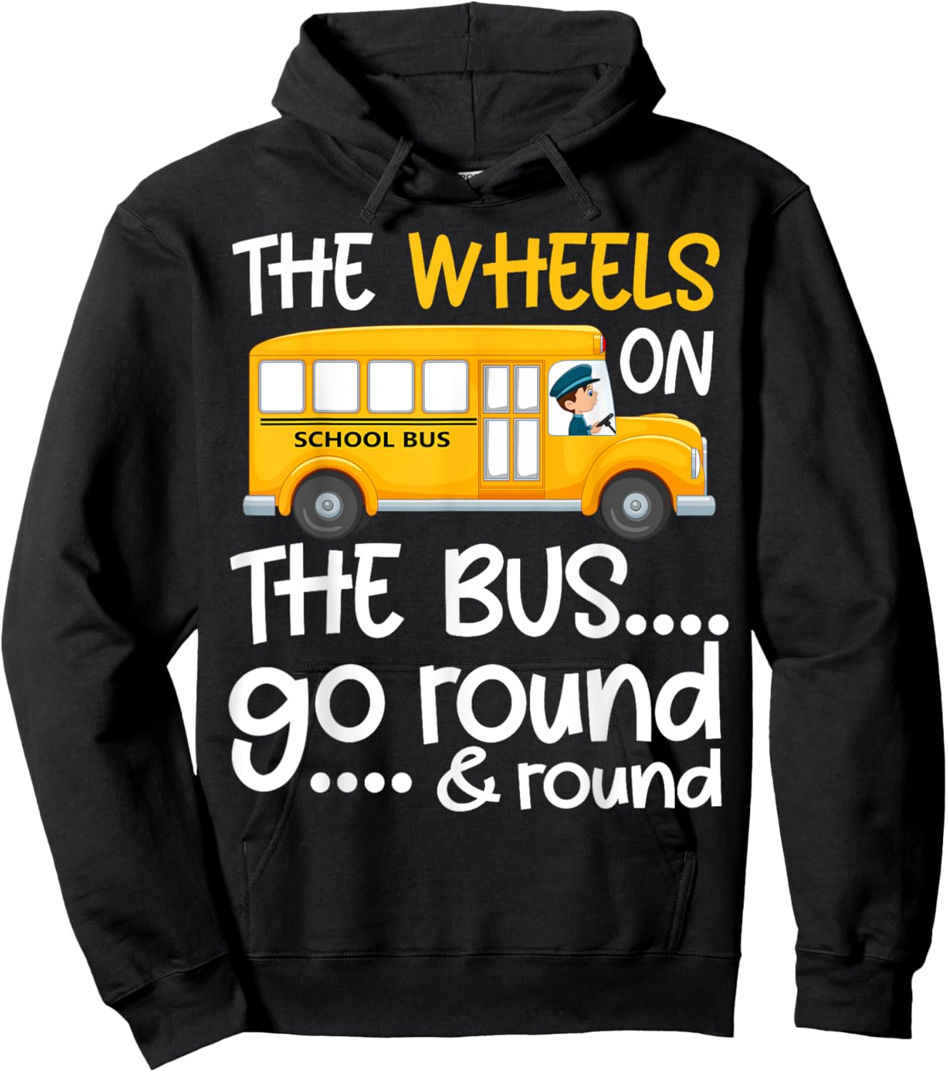 The Wheels On The Bus Toddler Kids Back to School Hoodie - Hoodie | Black