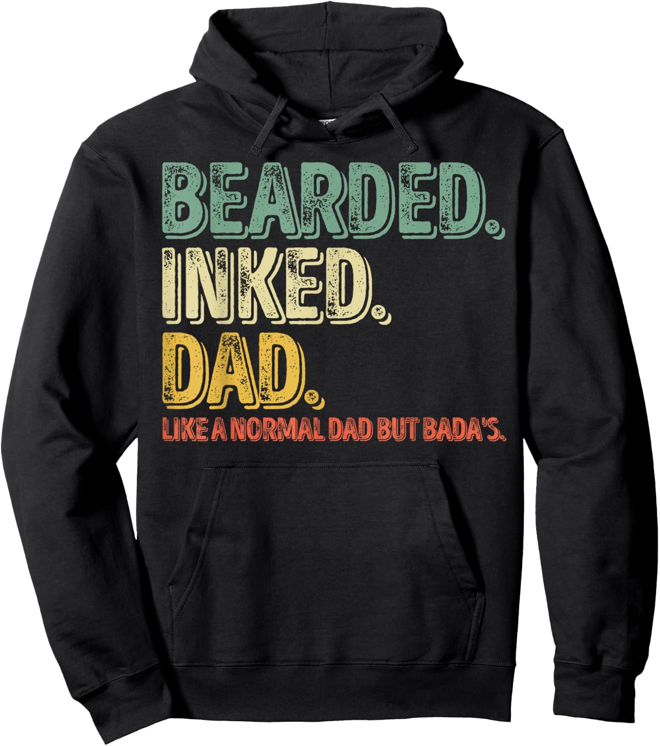Bearded Inked Dad Like A Normal Dad But Badas Hoodie - Hoodie | Black