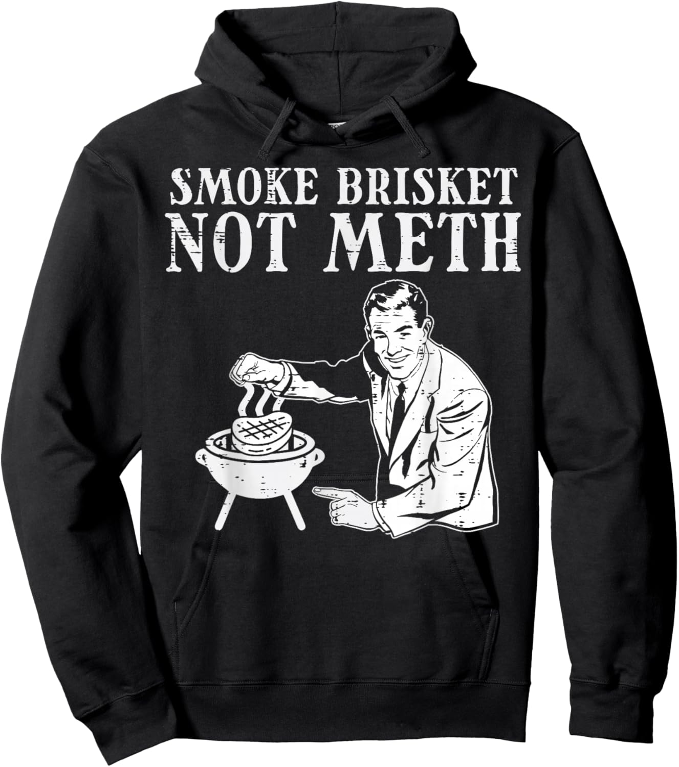 Grill Brisket Fun Bbq Barbecue Meat Grilling Master Dad Men Hoodie - Hoodie | Black