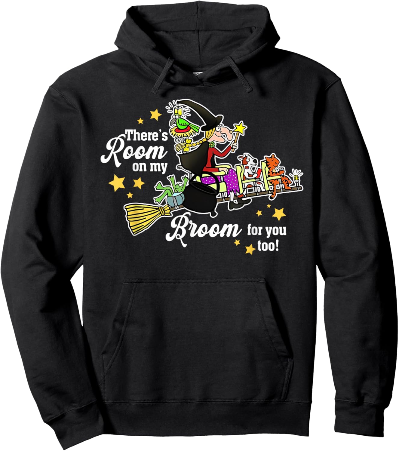 Funny There's Room On My Broom For You Too Teacher Halloween Hoodie - Hoodie | Black