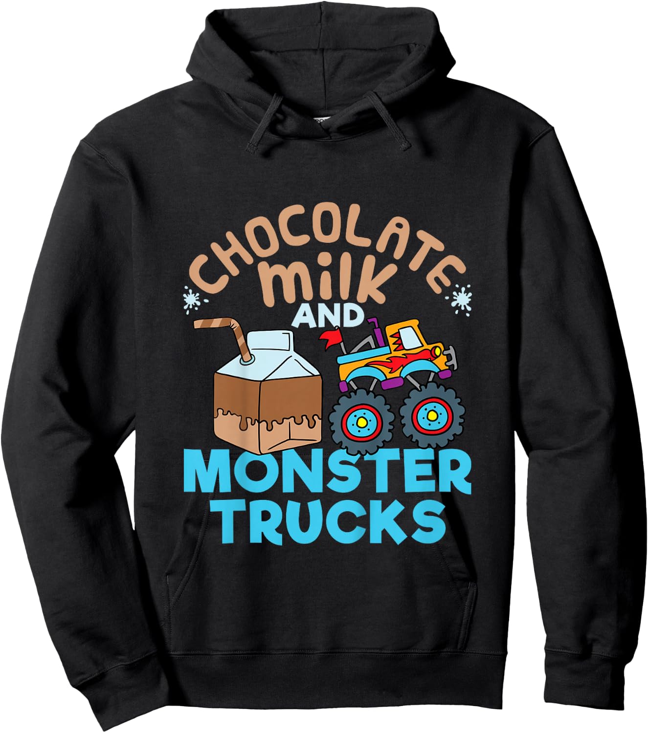 Chocolate Milk and Monster Trucks Hoodie - Hoodie | Black