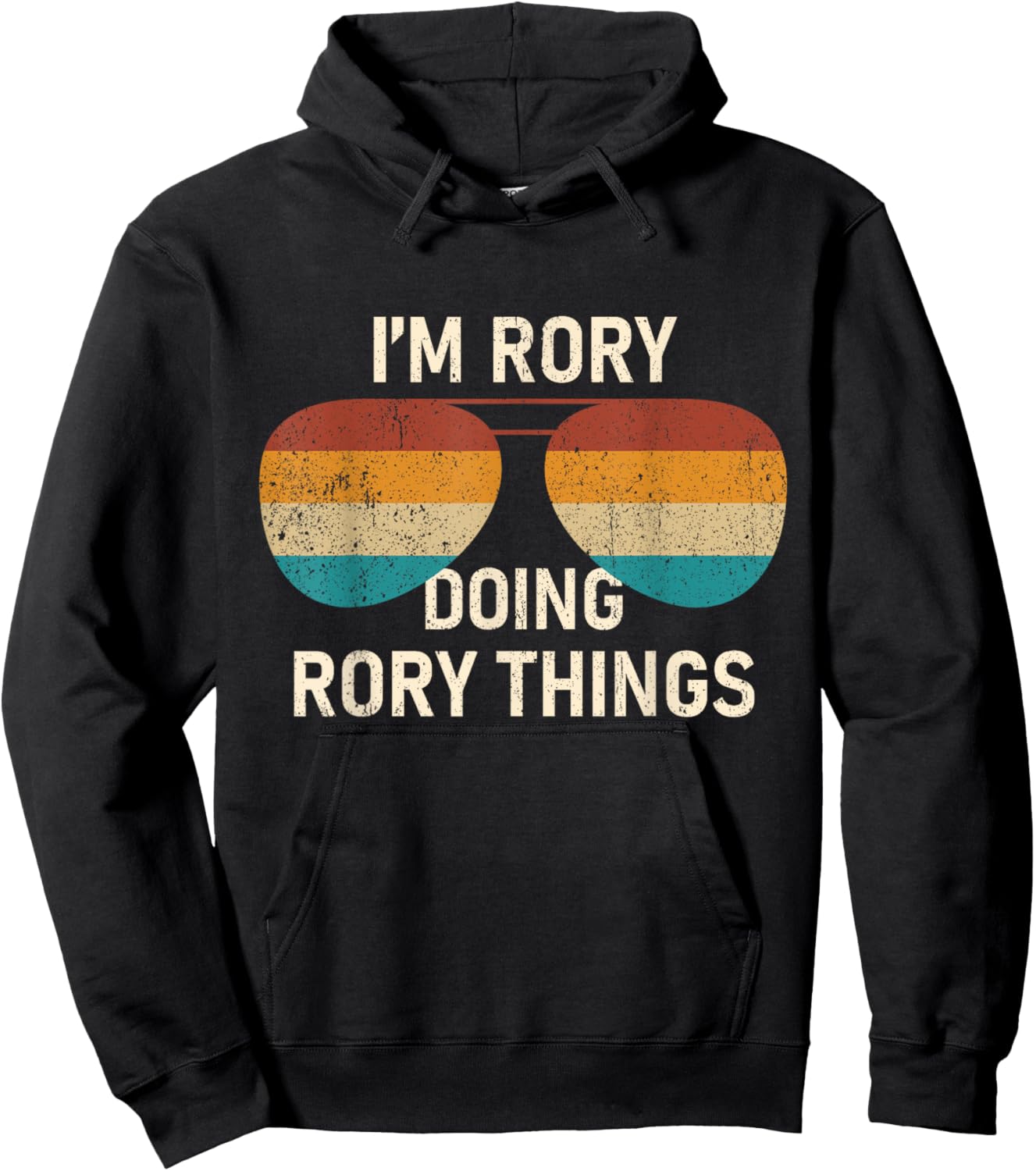 I'm Rory Doing Rory Things Retro Sunglass Personalized Hoodie - Hoodie | Black
