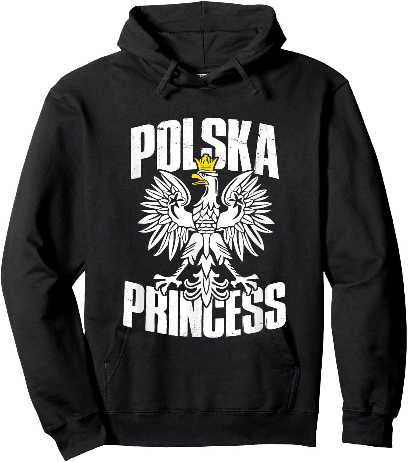 Polska Princess Retro Vintage Eagle Polish Pride Poland Hoodie - Hoodie | Black