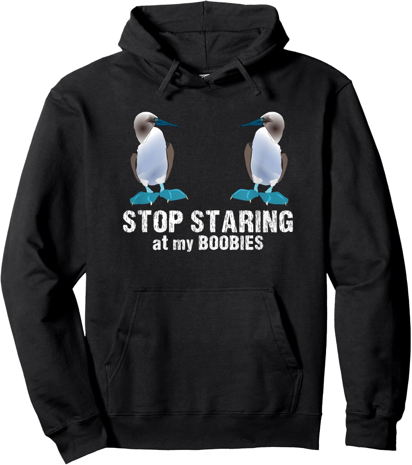 Funny stop along my Boobies for bird lovers Hoodie - Hoodie | Black