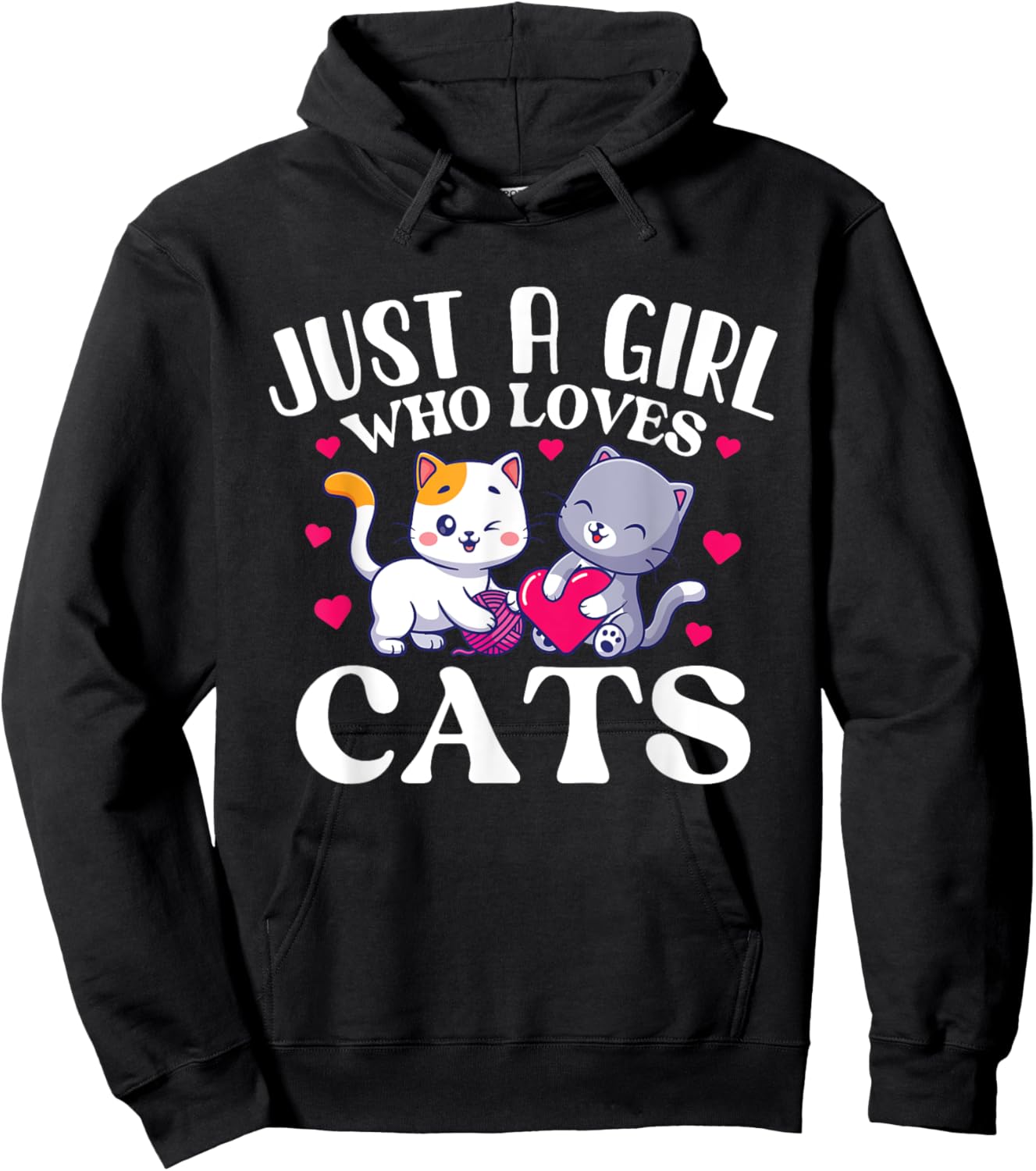 Just A Girl Who Loves Cats - Cat Lover Kitten Owner Kitty Hoodie - Hoodie | Black