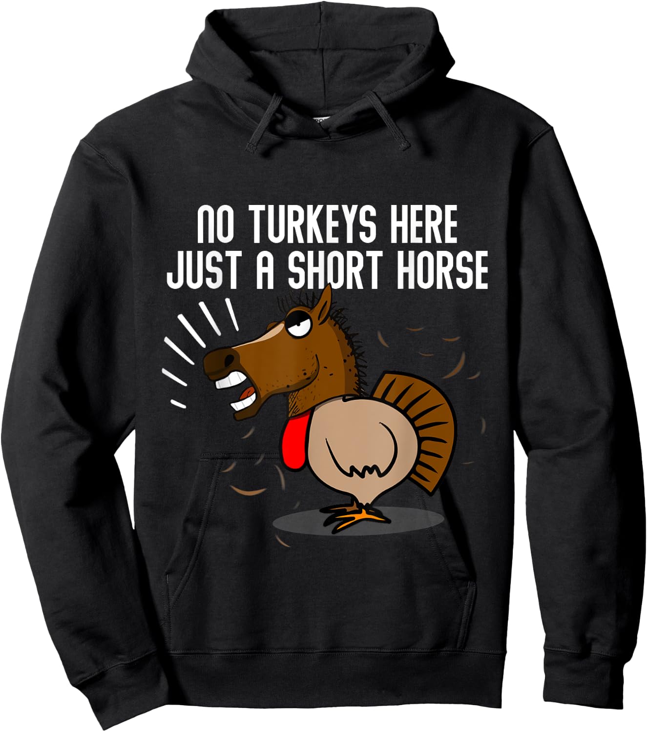 Turkey Disguise Horse Funny Thanksgiving Novelty Hoodie - Hoodie | Black