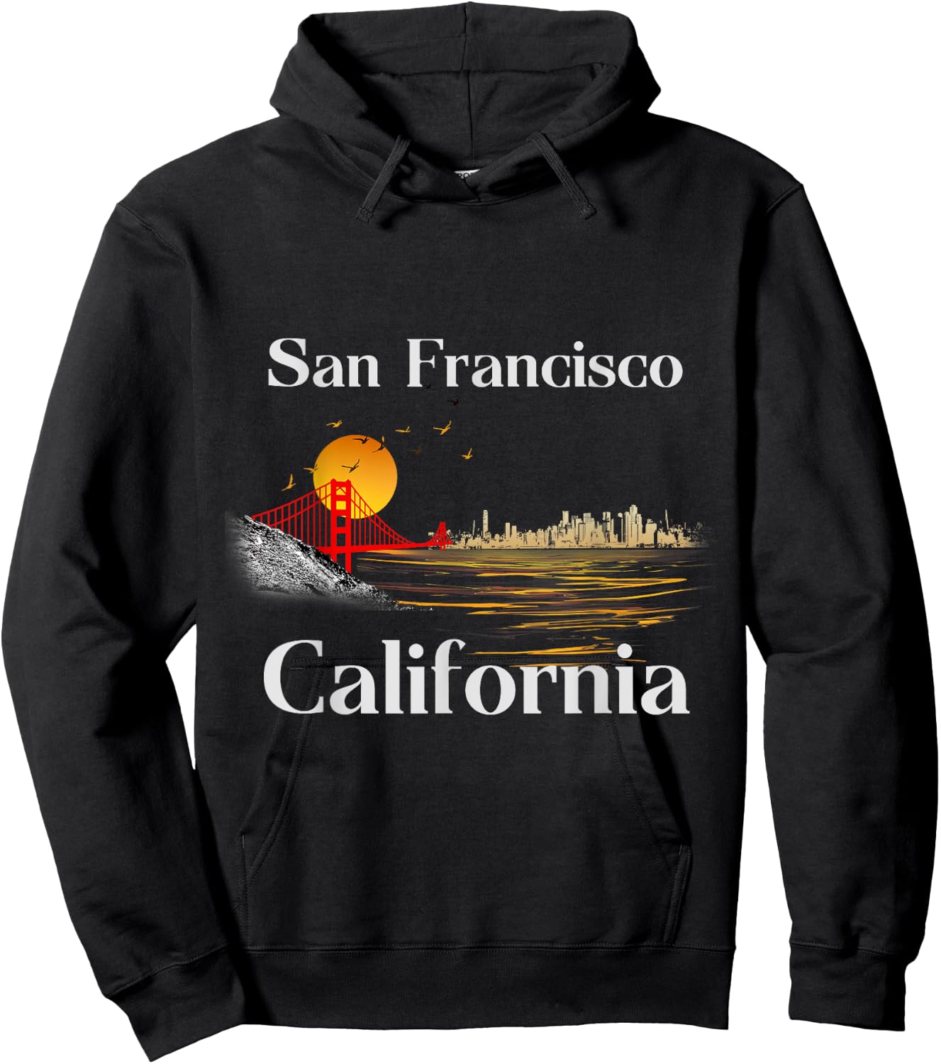 San Francisco California Cityscape Men Women and Youth Hoodie - Hoodie | Black