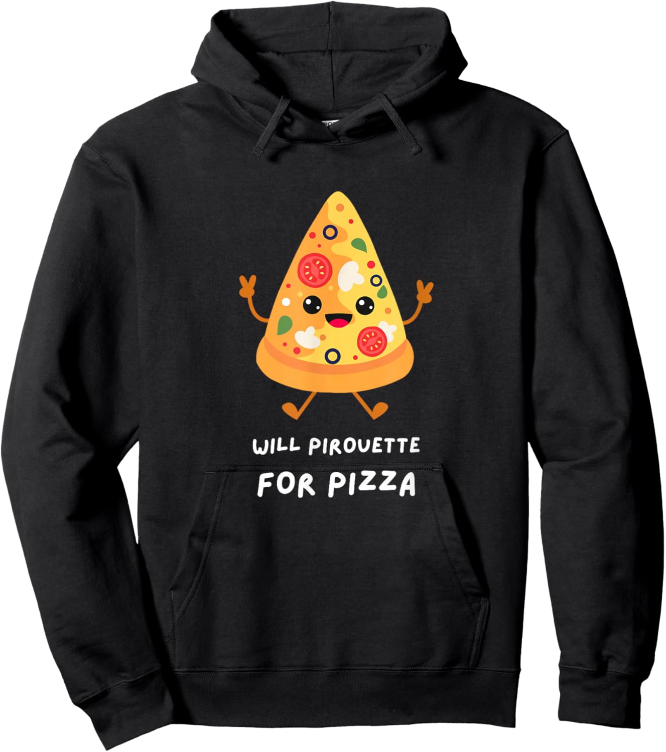FUNNY DANCER Will Pirouette for Pizza Ballet Dance Graphic Hoodie - Hoodie | Black