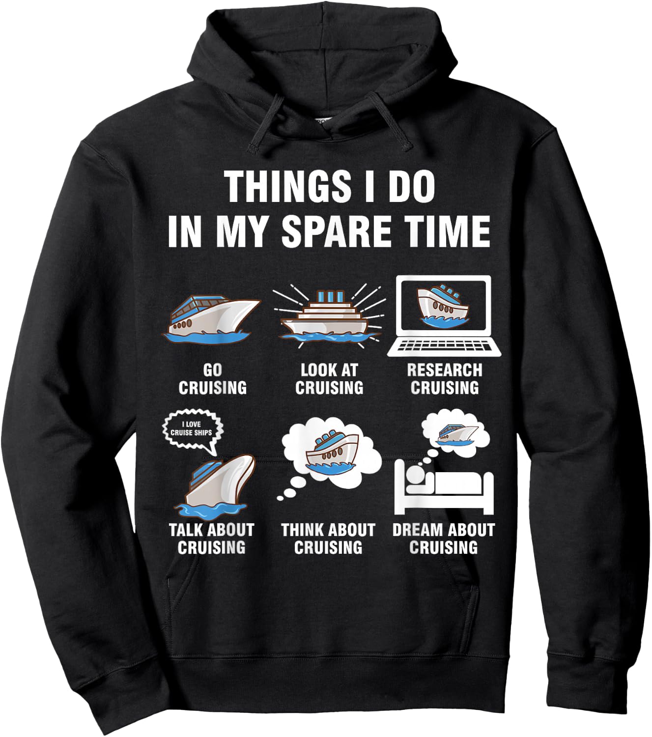 6 Things I Do In My Spare Time - Cruising Lovers Hoodie - Hoodie | Black