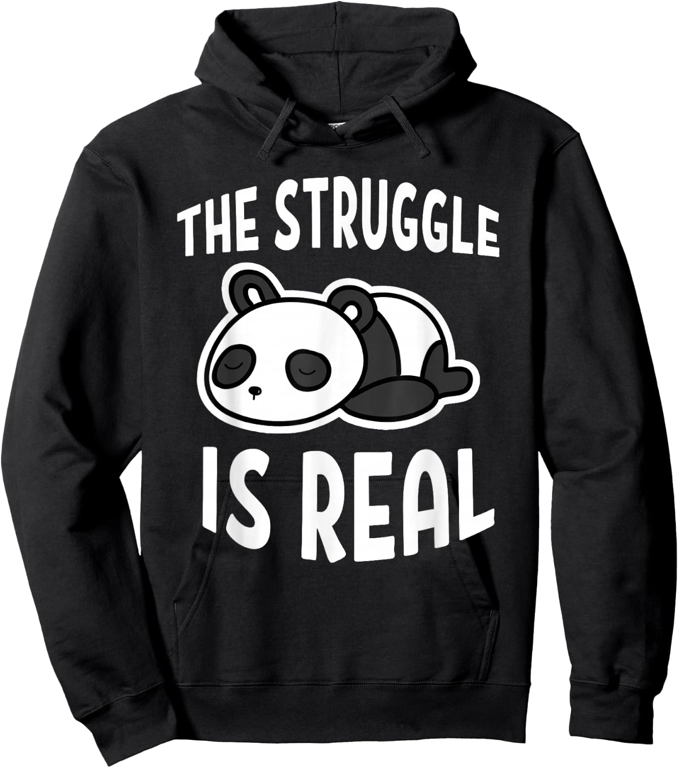 Lazy Panda The Struggle Is Real Hoodie - Hoodie | Black