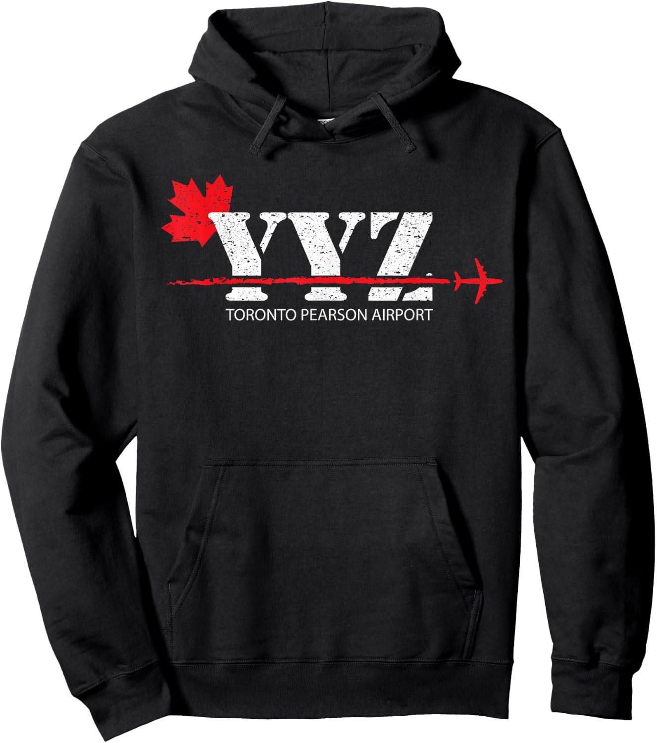 Retro Vintage Toronto YYZ Maple Leaf Airport Code Hoodie - Hoodie | Black