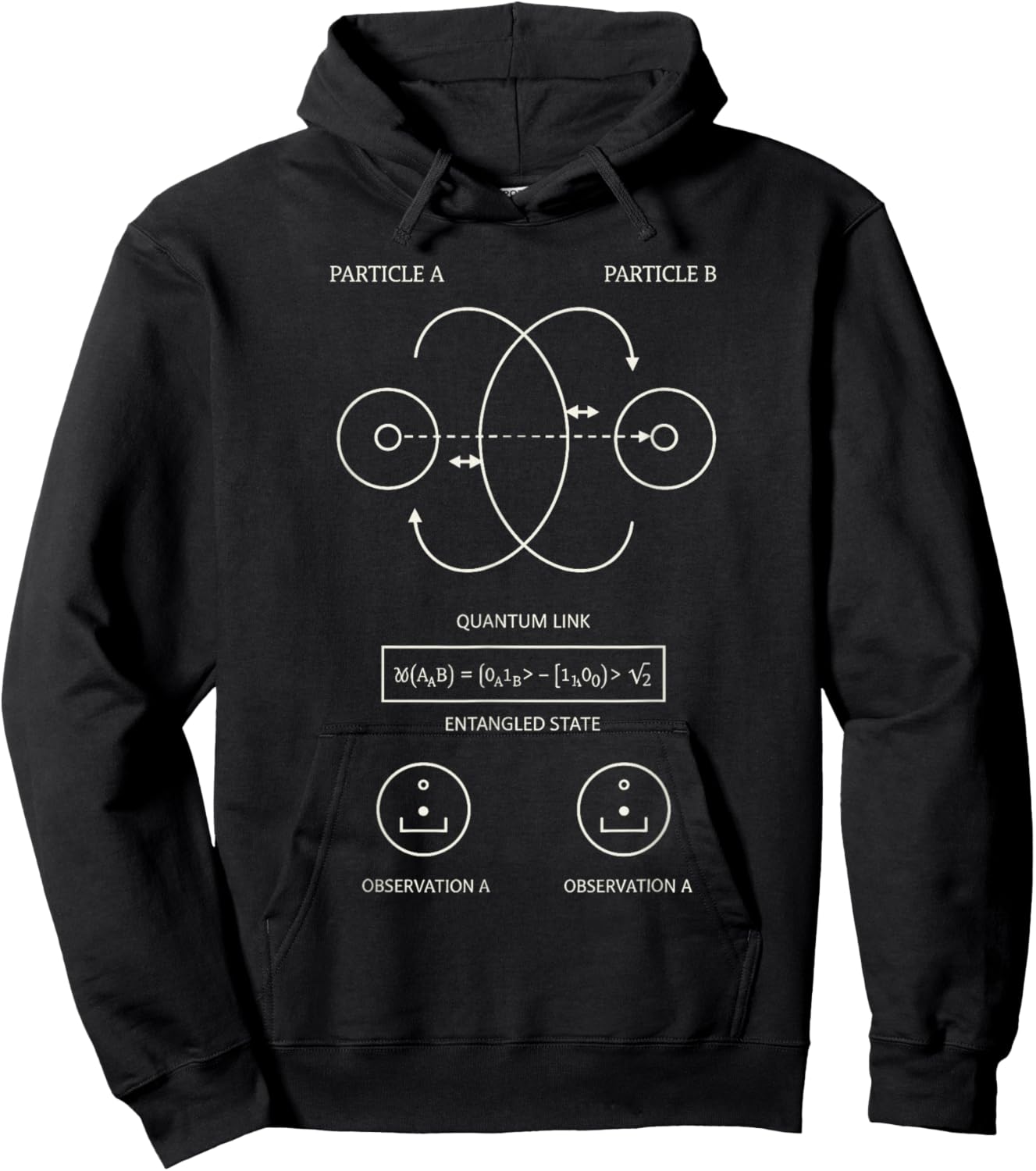 Quantum Entanglement Physics Science Theory Graphic Wear Hoodie - Hoodie | Black