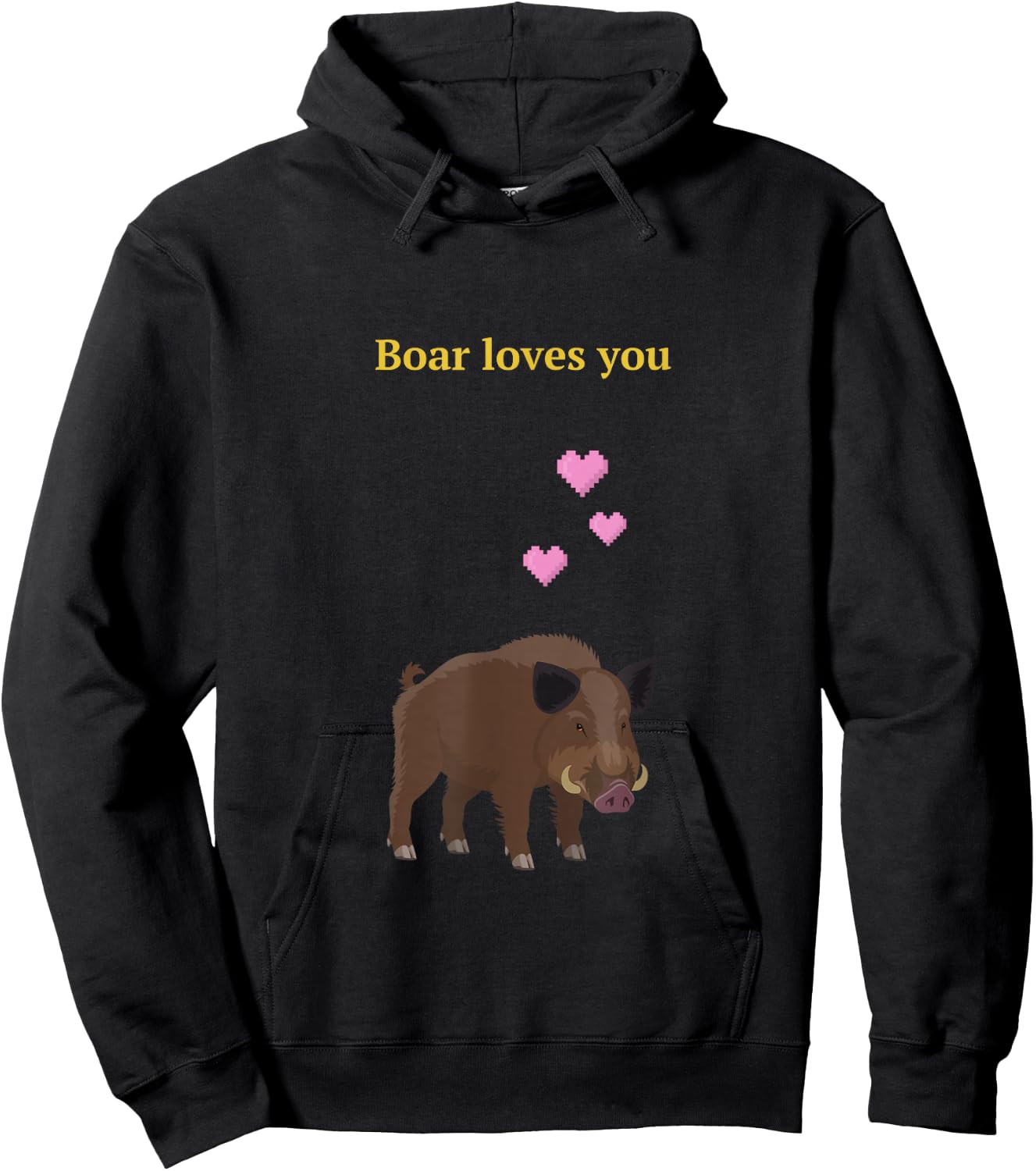 Boar loves you in Valheim Hoodie - Hoodie | Black