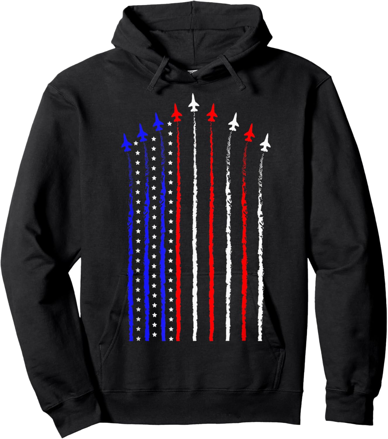 Patriot July 4th Fighter Jets Airplane USA Flag Kid Boy Hoodie - Hoodie | Black