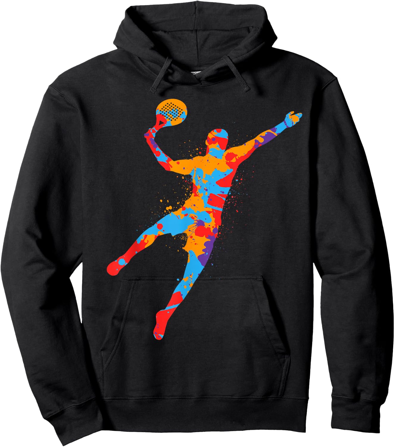 Padel Player Colorful Platform Tennis Paddleball Boys Padel Hoodie - Hoodie | Black
