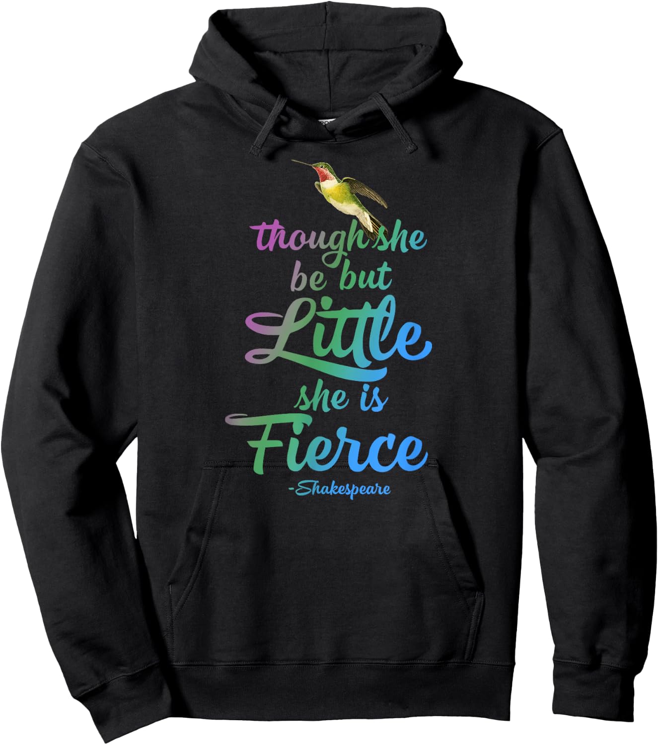 Though She be but Little She is Fierce Girl Power Gift Hoodie - Hoodie | Black