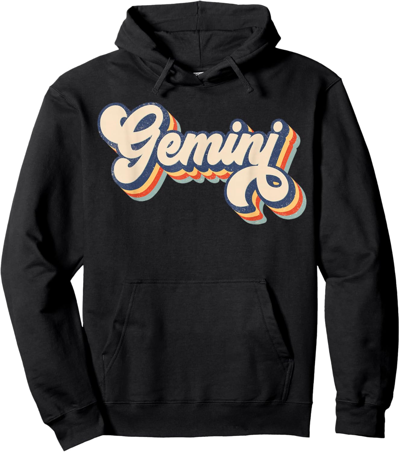 Gemini Retro Zodiac Sign May June Birthday Hoodie - Hoodie | Black