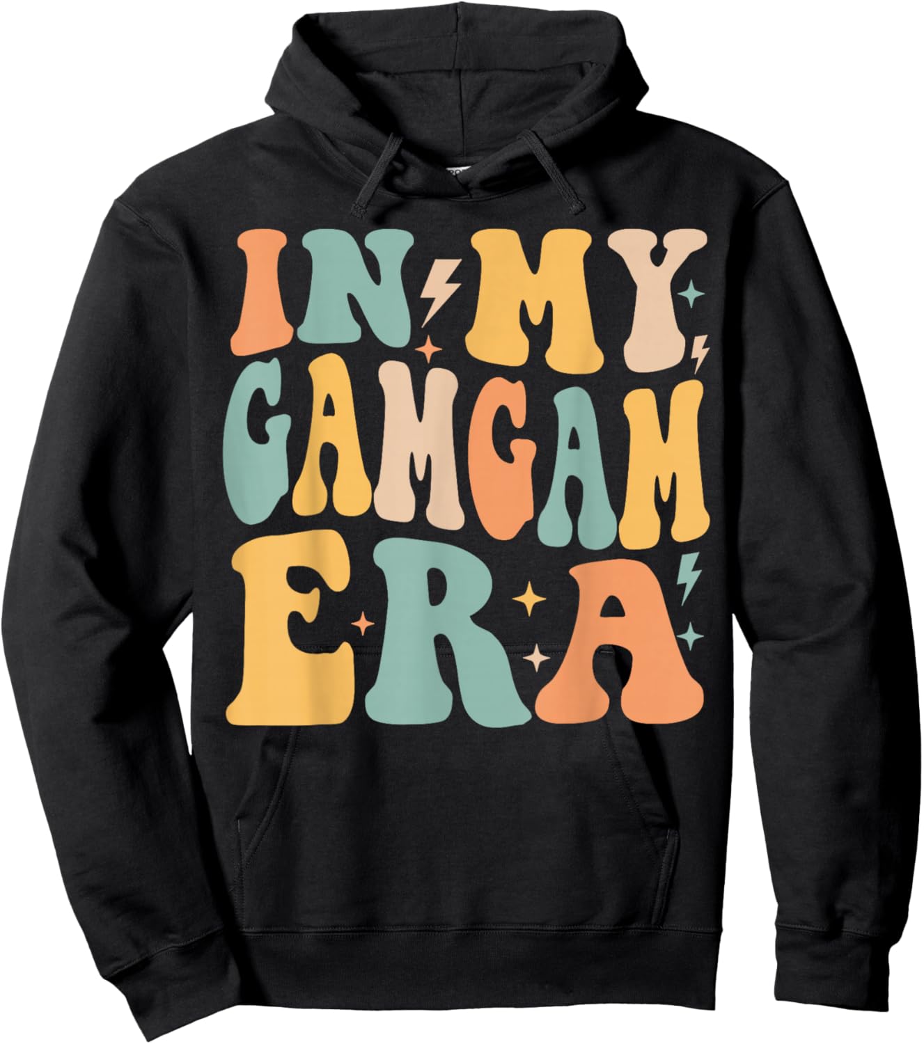 Retro Groovy In My Gamgam Era Mother's Day Hoodie - Hoodie | Black