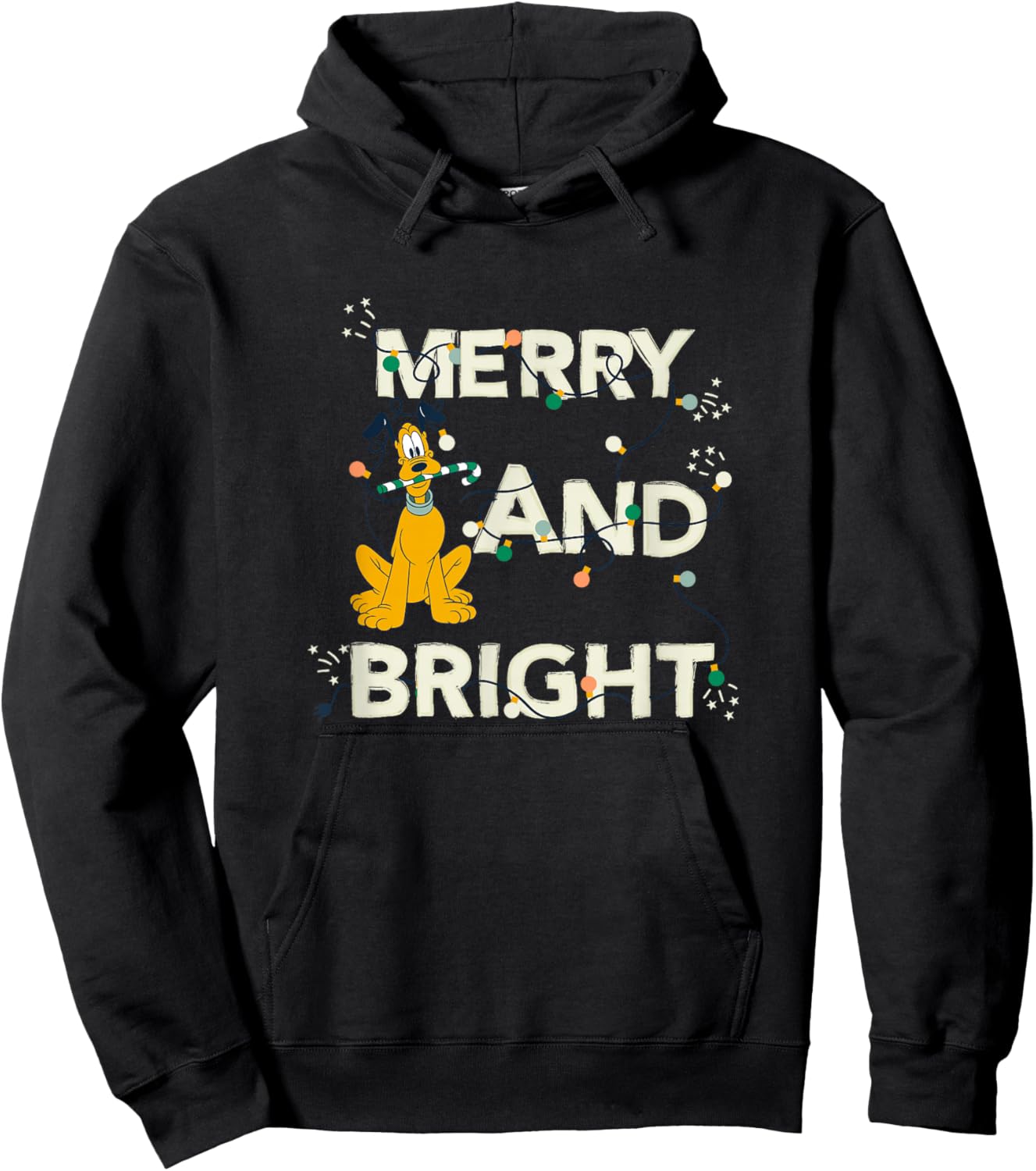 Disney Mickey and Friends Christmas Pluto Merry and Bright Hoodie - Hoodie | Black