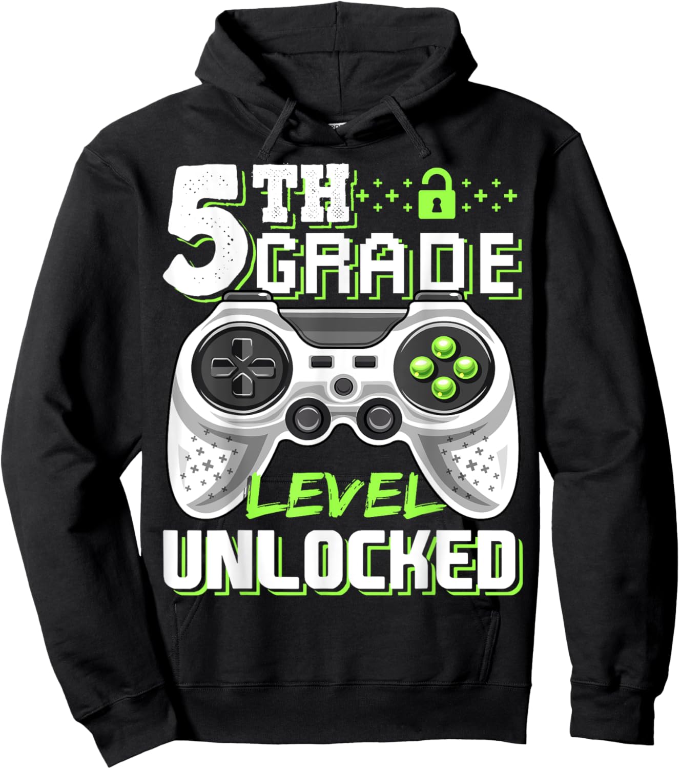 5th Grade Level Unlocked Video Game Back to School Boys Hoodie - Hoodie | Black