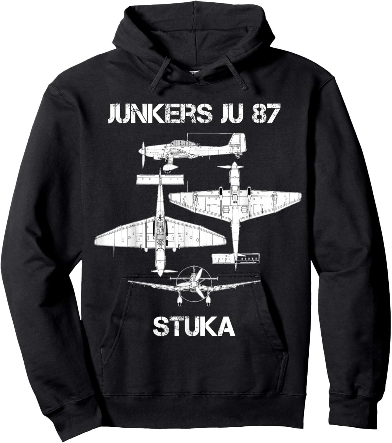 Junkers Ju 87 Stuka German WW2 Bomber Luftwaffe Airplane Hoodie - Hoodie | Black
