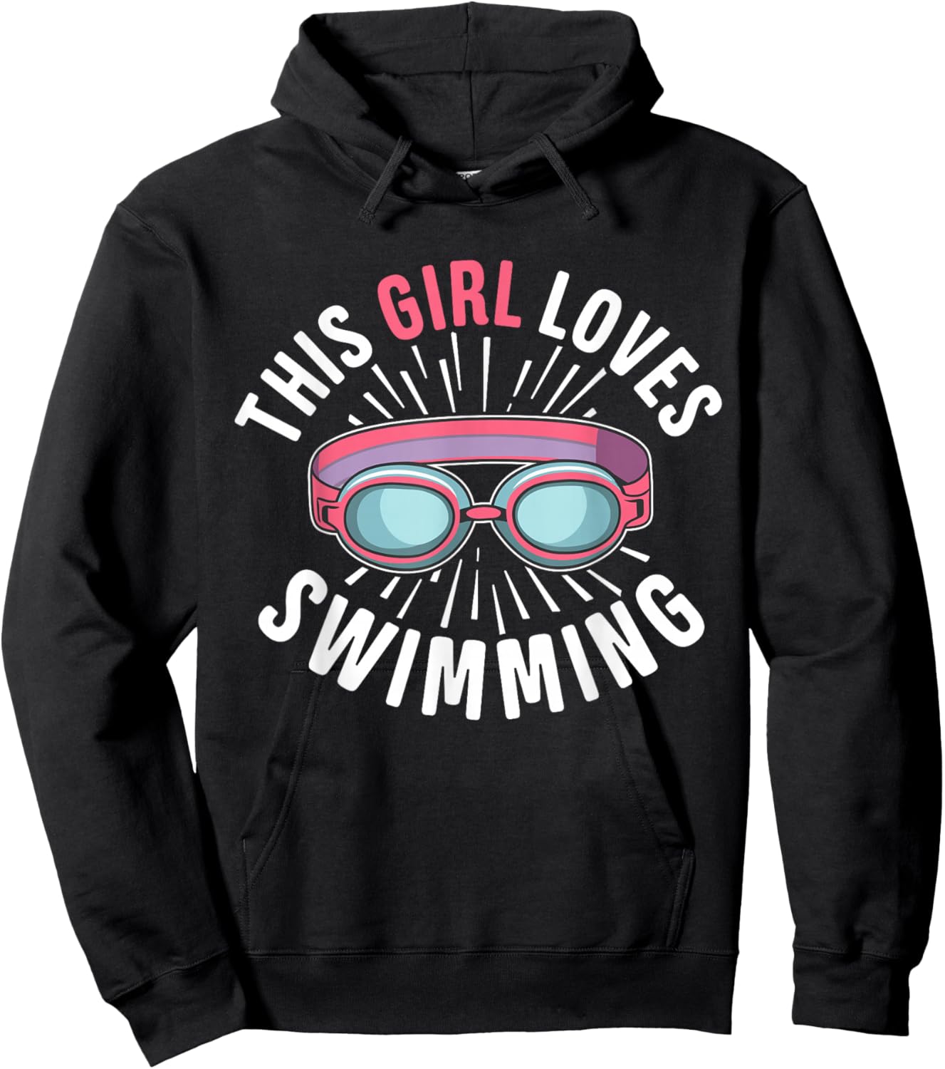 This Girl Loves Swimming Women Ladies Swimmer Swimming Hoodie - Hoodie | Black