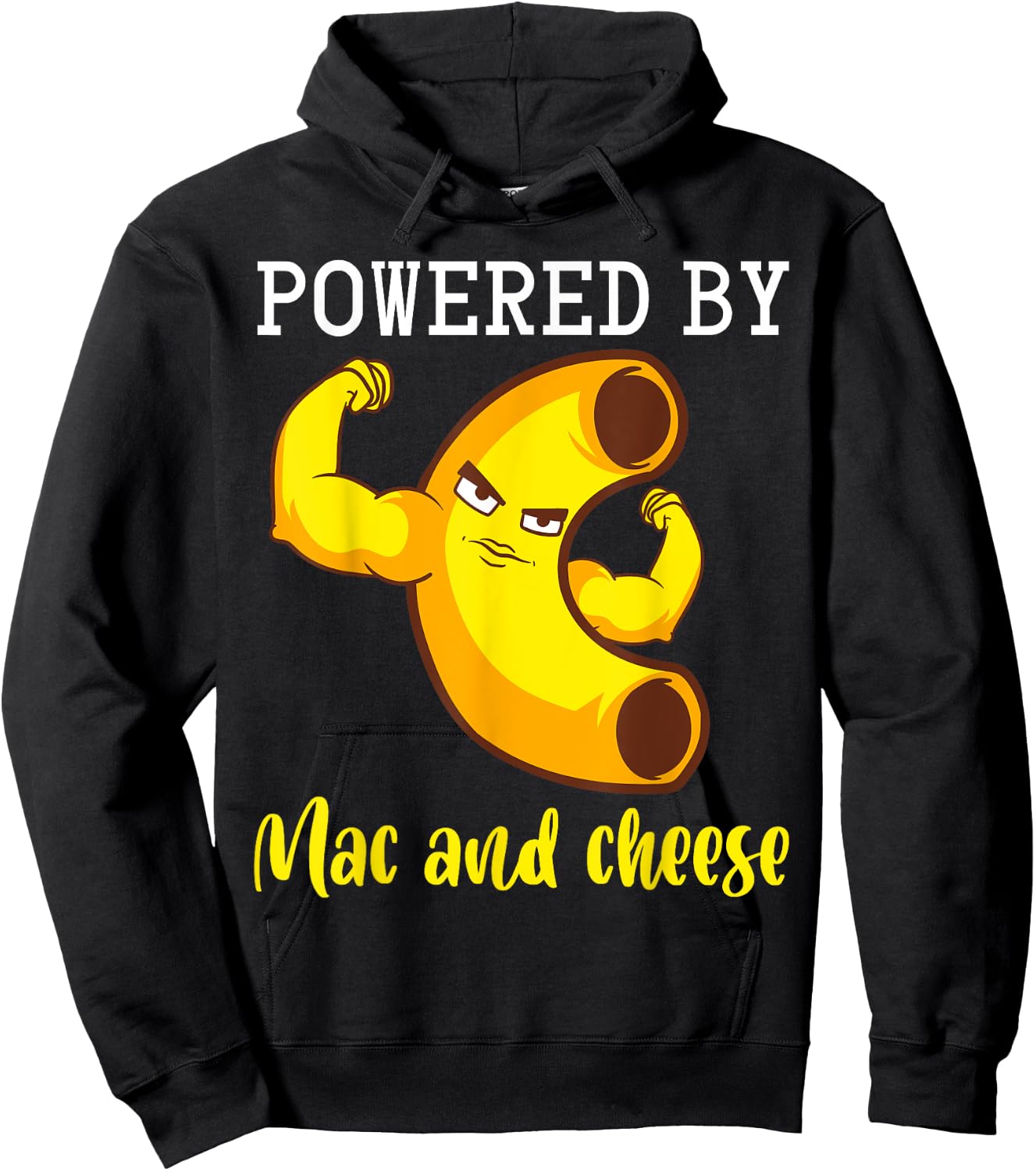 Powered By Mac N' Cheese Menu Restaurant Macaroni Pasta Mac Hoodie - Hoodie | Black