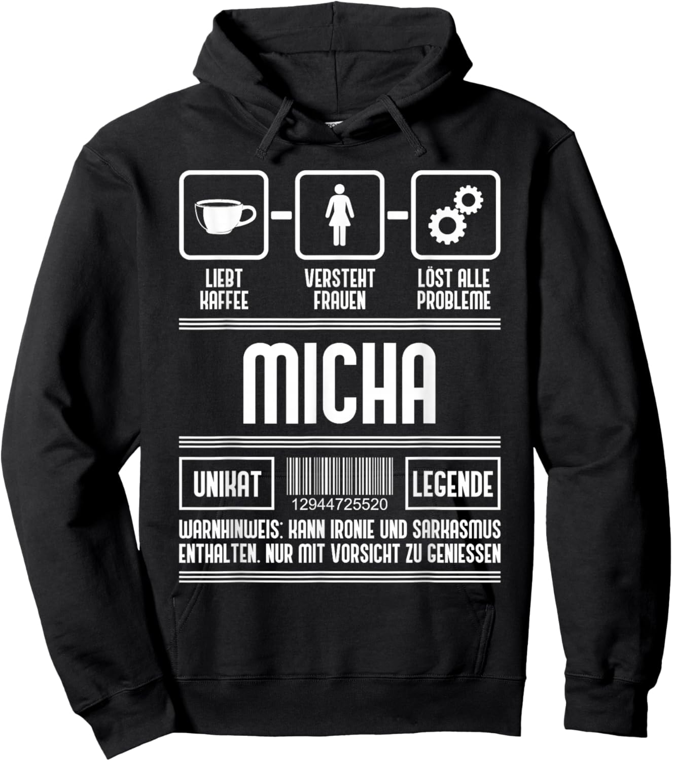 Micha Name Vorname Micha Spruch Hoodie - Hoodie | Black