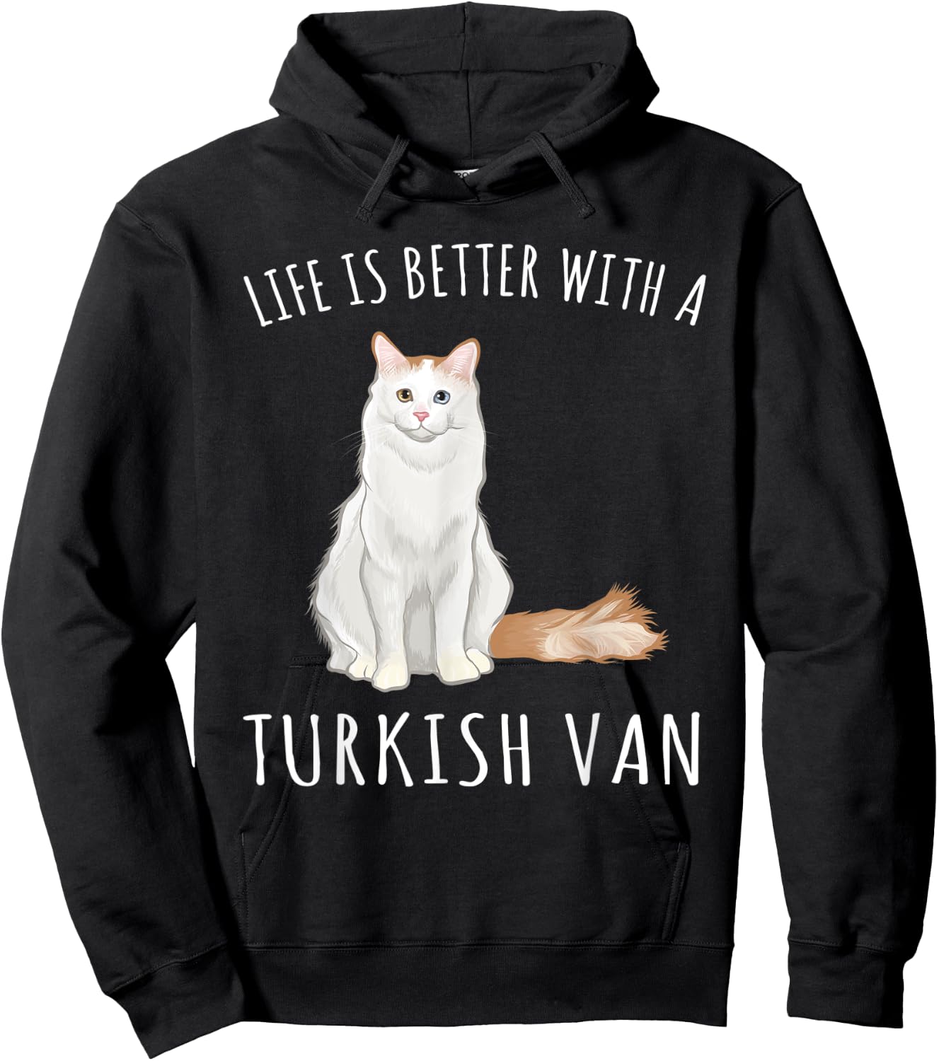 Life Is Better With A Turkish Van Cat Lover Women Kids Hoodie - Hoodie | Black