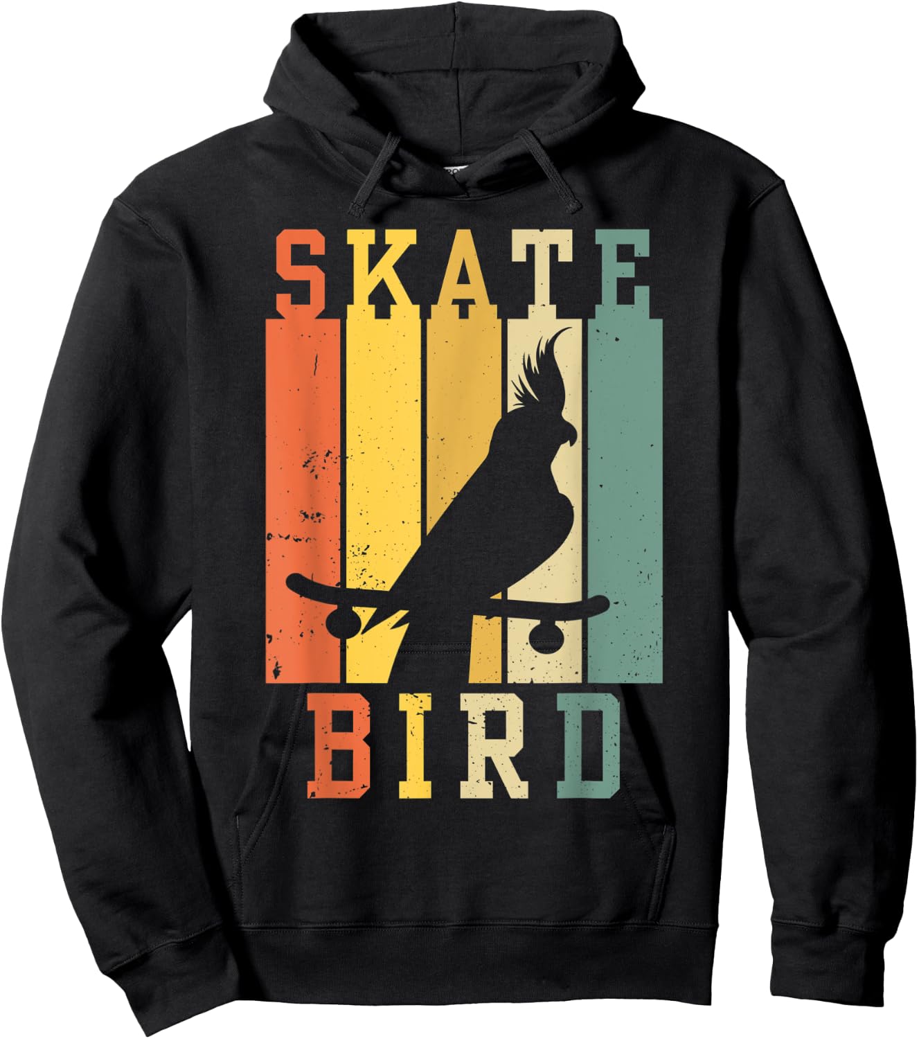 Skatebird Funny Parrot Skating Hoodie - Hoodie | Black