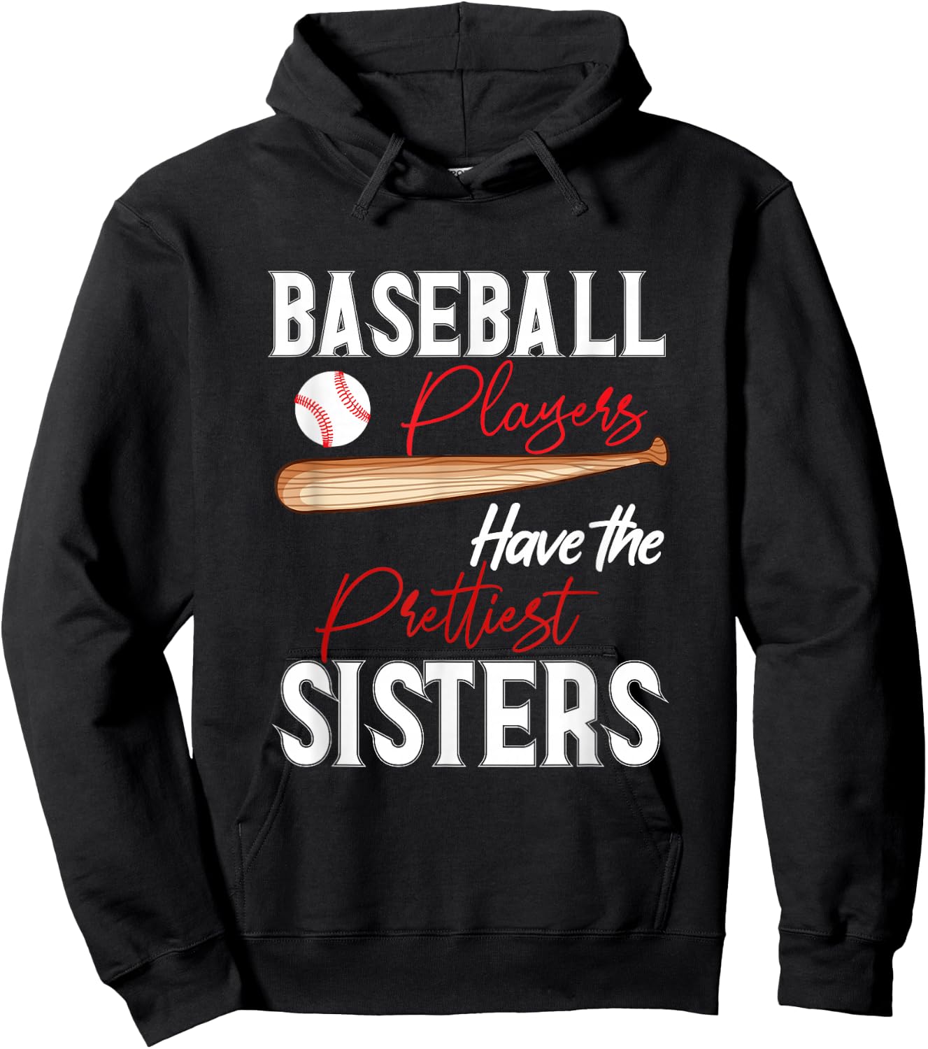 Funny Baseball sisters Baseball Players Hoodie - Hoodie | Black