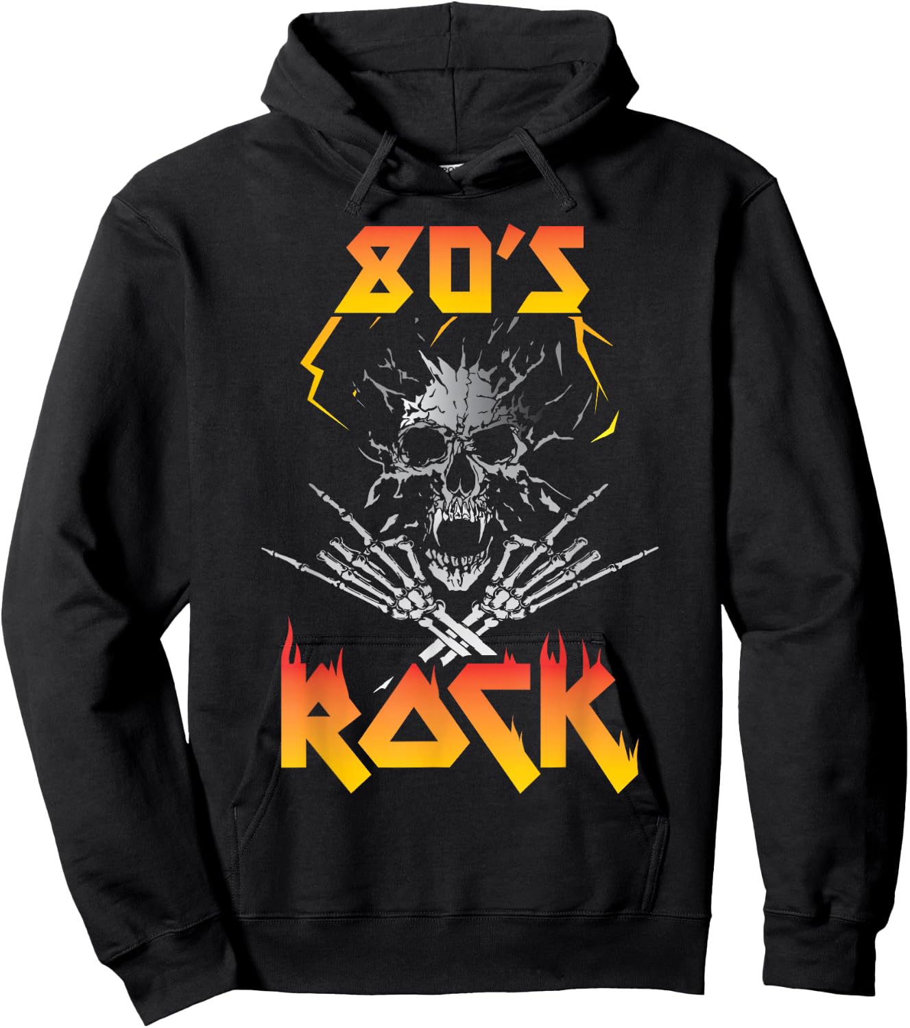 Faded 1980s Rock Roll for Eighties Rockers Band Hoodie - Hoodie | Black