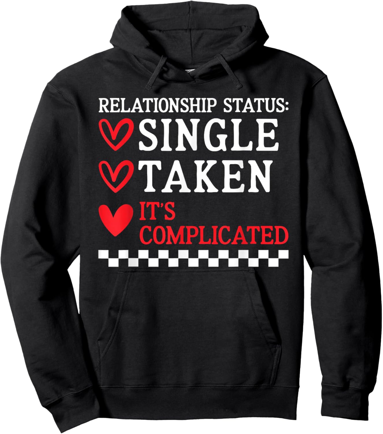 Single Taken It's Complicated Anti Valentines Day Women Hoodie - Hoodie | Black