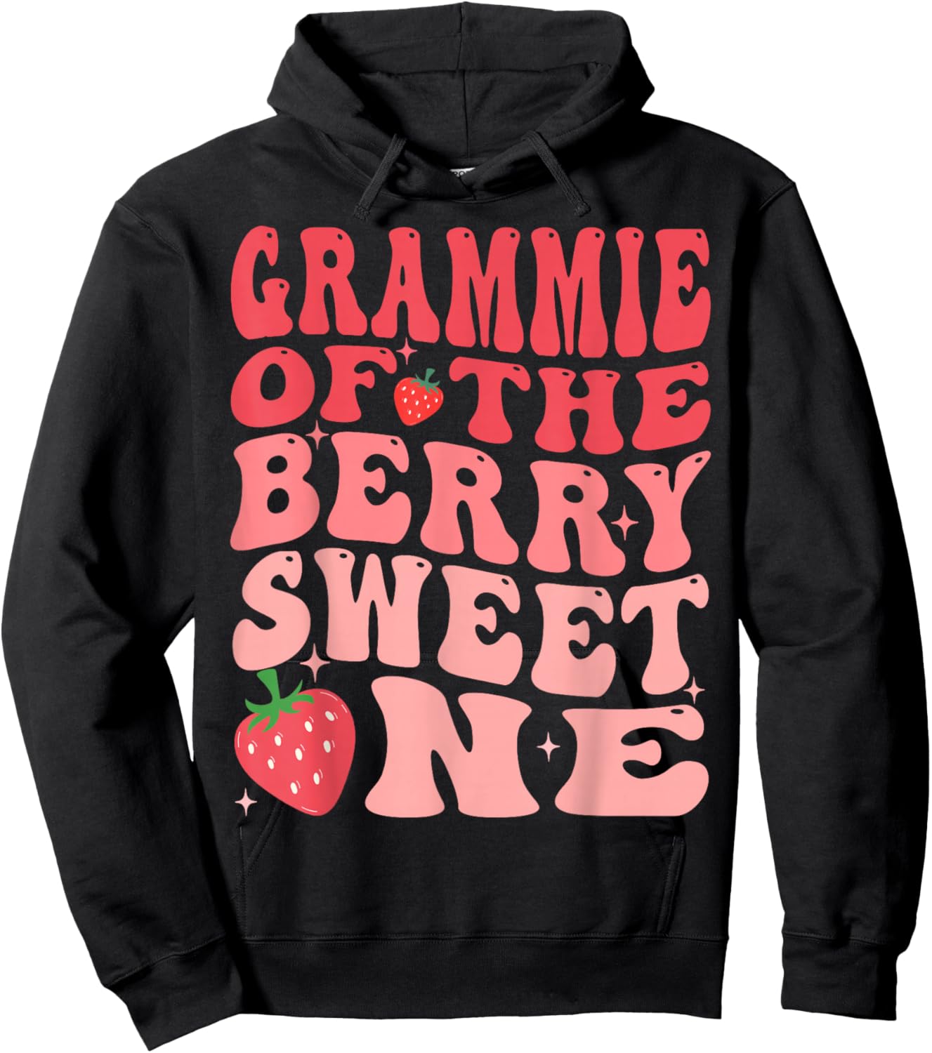 Grammie Of The Berry Sweet One 1st Birthday Strawberry Hoodie - Hoodie | Black