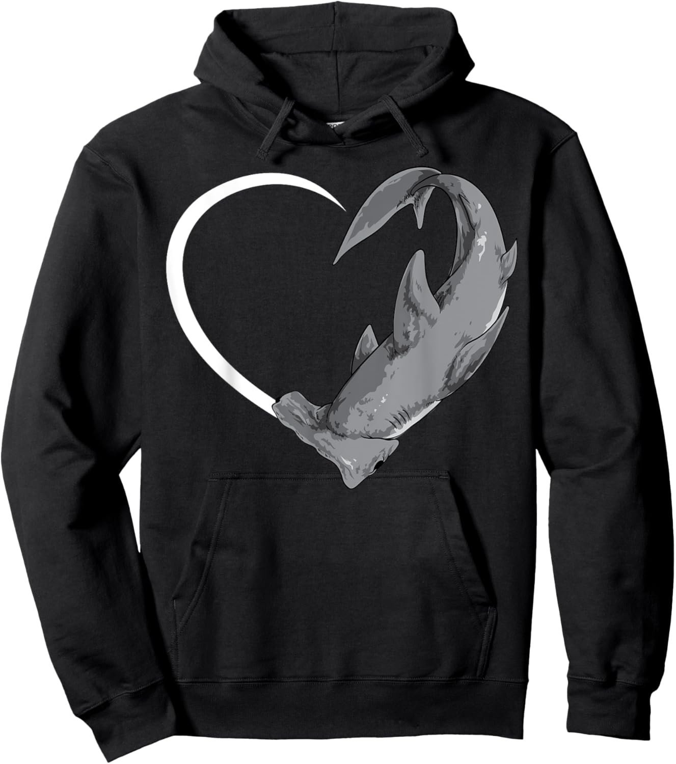 Hammerhead Shark Shirts Girls Kids Heart Cute Hoodie - Hoodie | Black