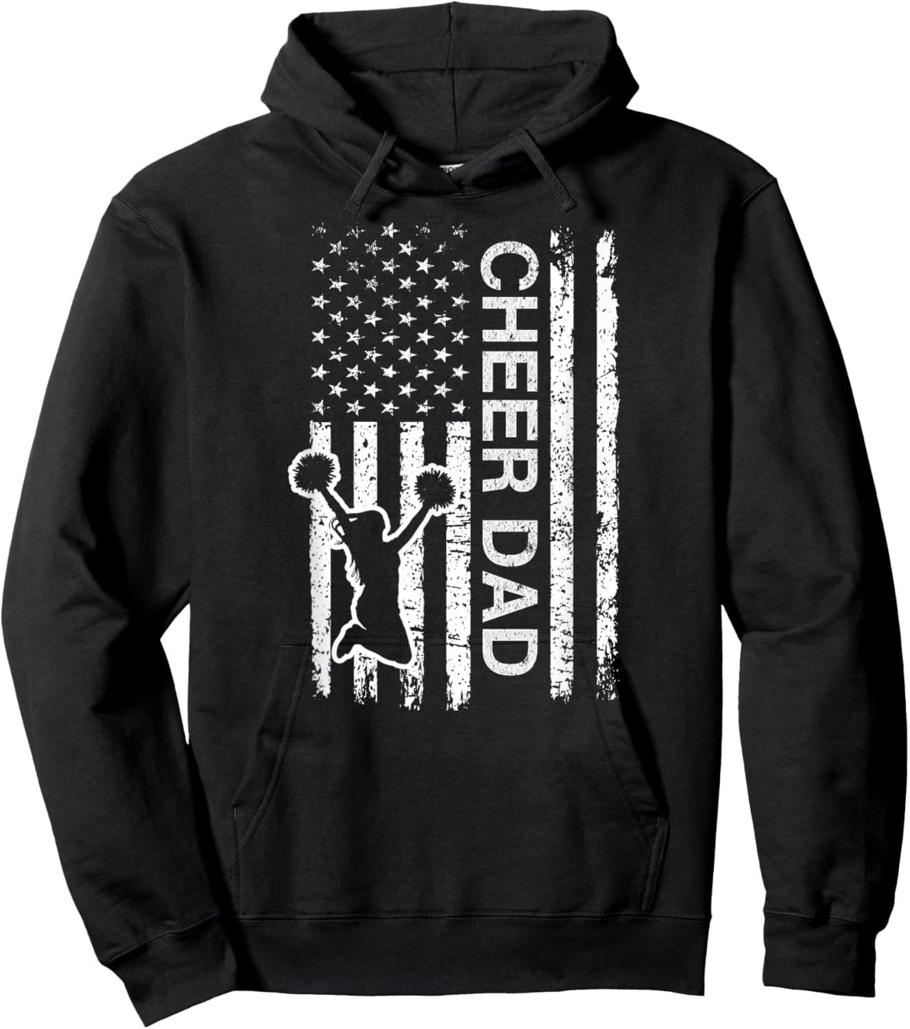 Cheer Dad Flag Royal Blue Cheerleading Hoodie - Hoodie | Black