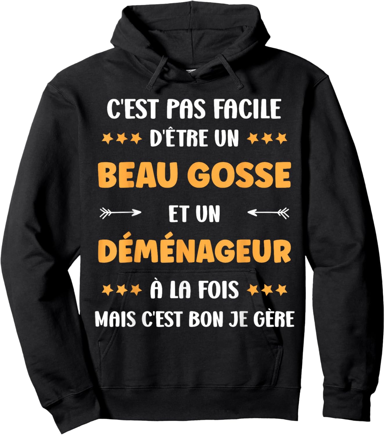 Departure Job Super Mover Humor Handsome Kid Mover , Black, S Hoodie - Hoodie | Black
