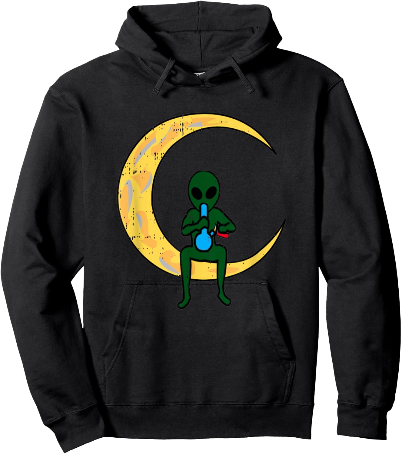 Area-51 Alien Smoking Lazy Weed CBD Cannabis Halloween Gift Hoodie - Hoodie | Black