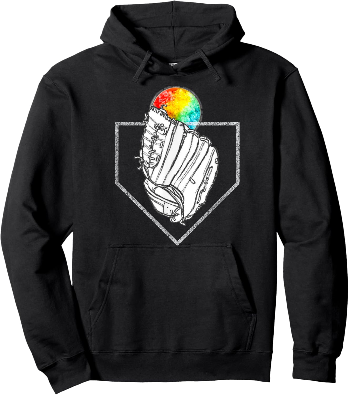 Snow Cone Catch, Softball & Baseball, Snowcone Hoodie - Hoodie | Black