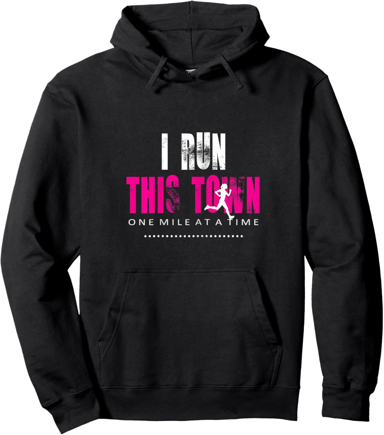 Women's Running Workout Tanks - I Run This Town Hoodie - Hoodie | Black
