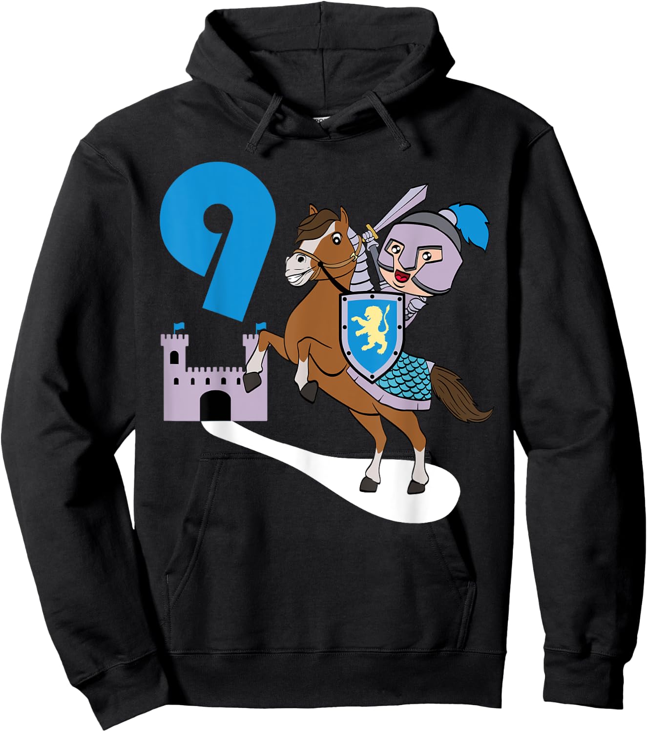Children's Knight 9th Birthday Castle Armour Medieval Hoodie - Hoodie | Black