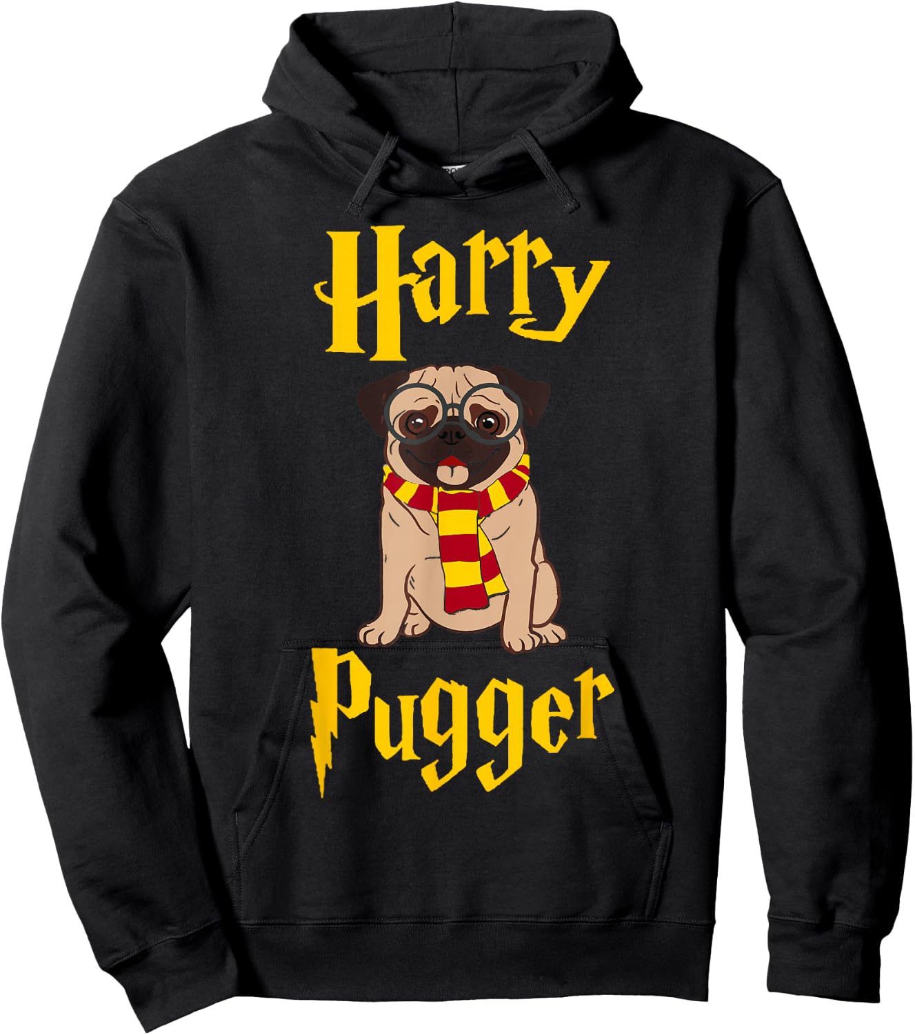Lovely Harry Pugger, Pug Hoodie - Hoodie | Black
