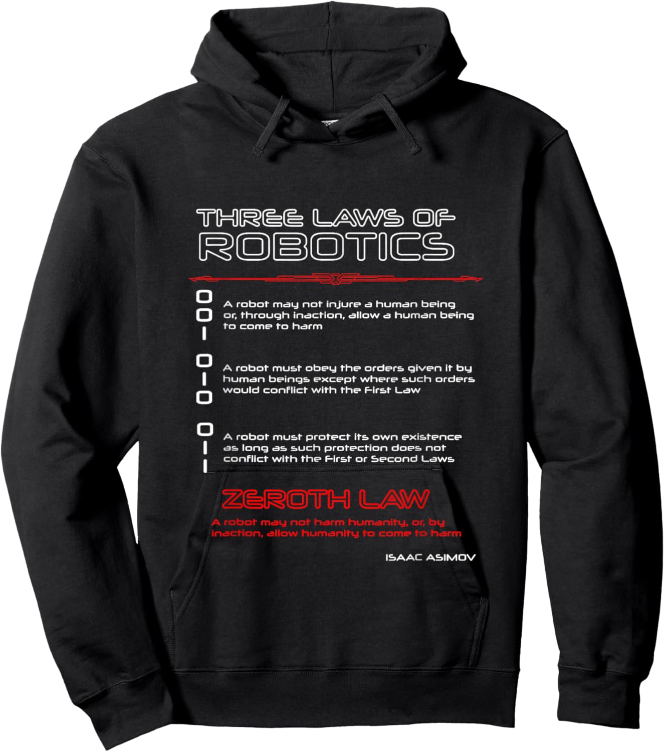 Three Laws of Robotics & the Zeroth Law Hoodie - Hoodie | Black