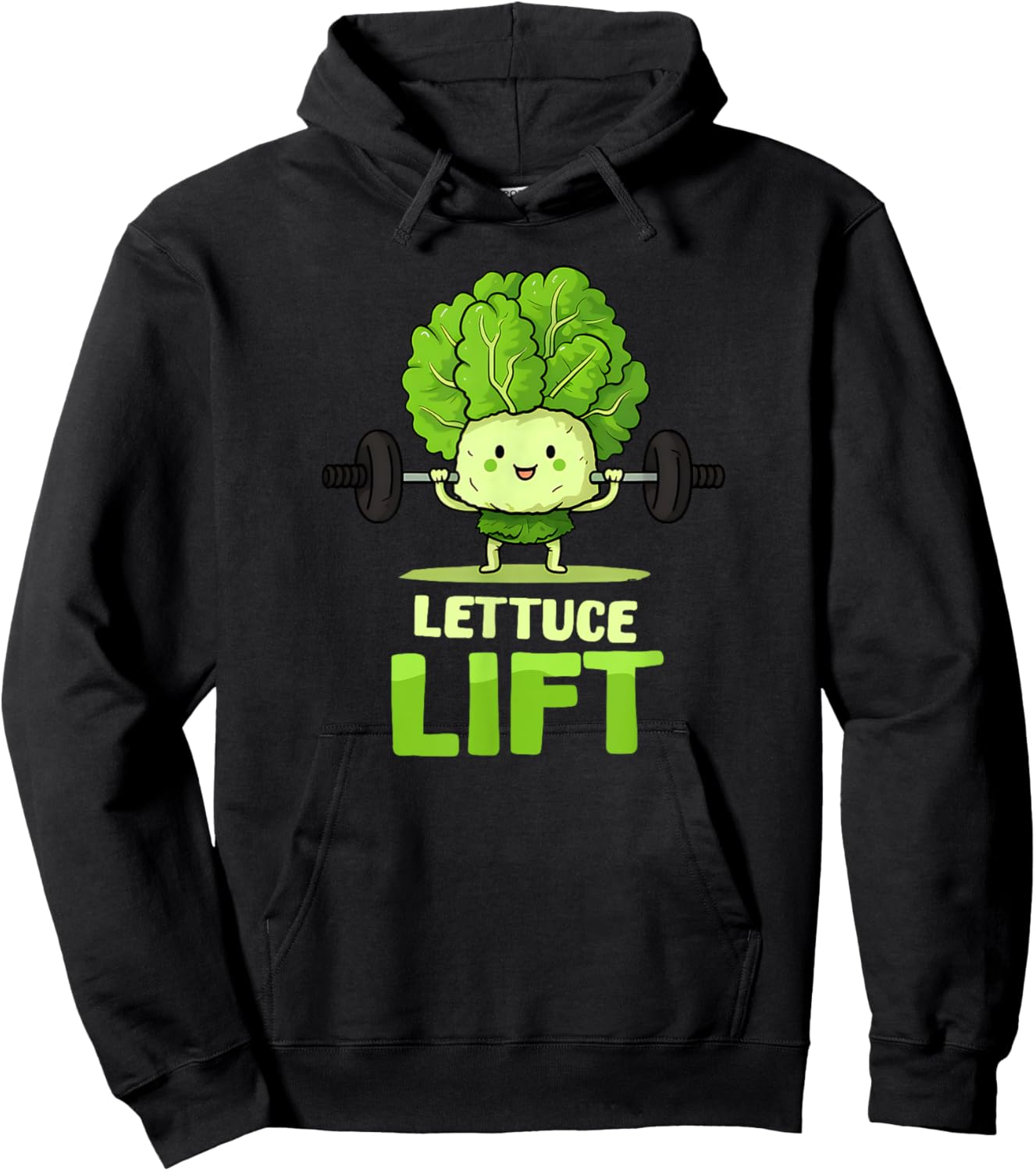 Lettuce Lift Design Vegan Athlete Hoodie - Hoodie | Black