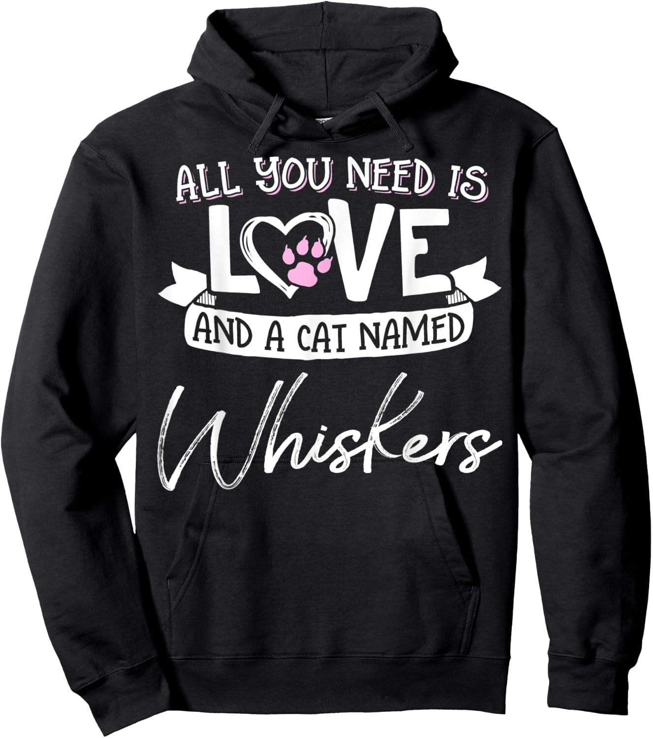 Cute Cat Named Whiskers Shirt and Girls Hoodie - Hoodie | Black