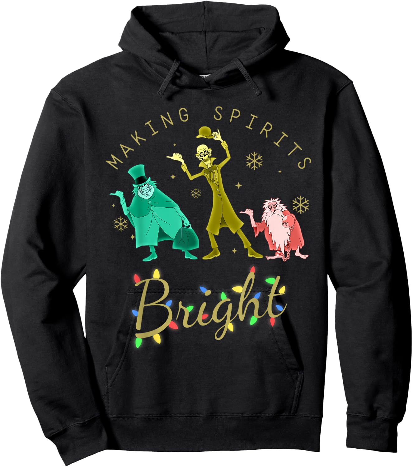 Making Spirits Bright Christmas Retro Groovy Christmas Ghost Hoodie - Hoodie | Black