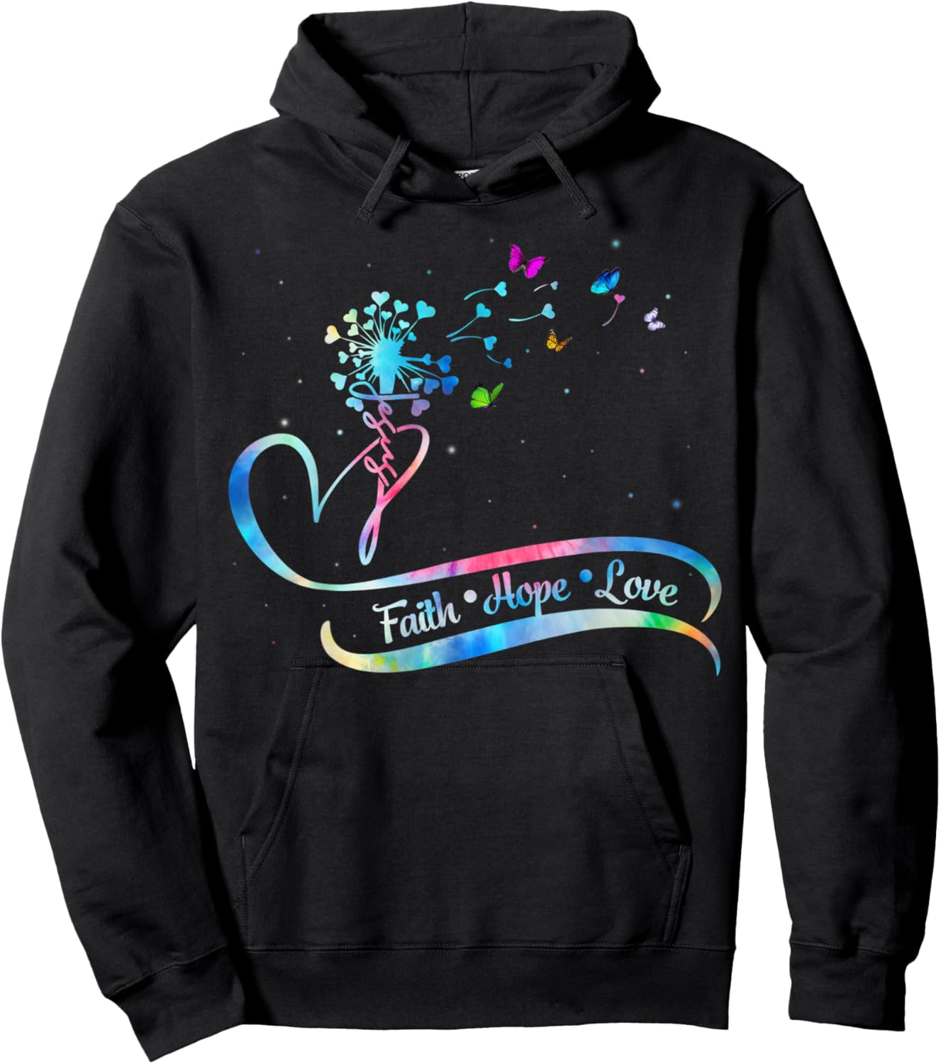 Women Trendy Religious Faith Hope Love Christian Jesus Gifts Hoodie - Hoodie | Black